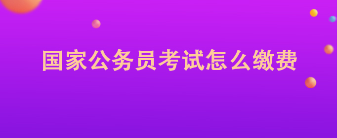 国家公务员考试怎么缴费