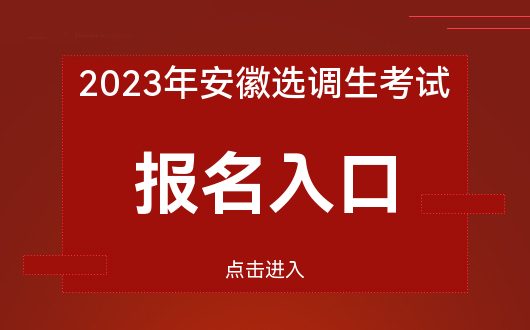 2023 安徽选调生报名进行中！报名官网及相关资讯看这里
