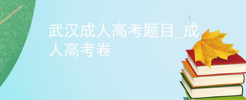 武汉成人高考题目_成人高考卷
