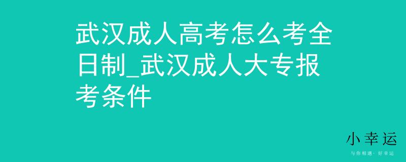 武汉成人高考怎么考全日制_武汉成人大专报考条件