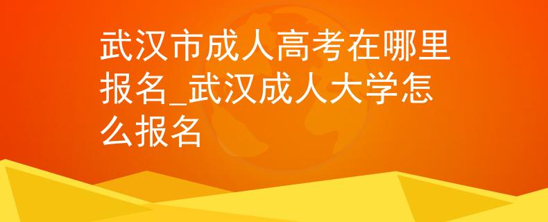 武汉市成人高考在哪里报名_武汉成人大学怎么报名