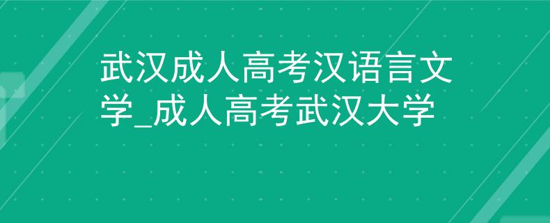 武汉成人高考汉语言文学_成人高考武汉大学