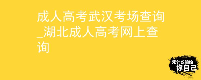 成人高考武汉考场查询_湖北成人高考网上查询