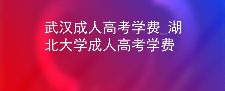 武汉成人高考学费_湖北大学成人高考学费