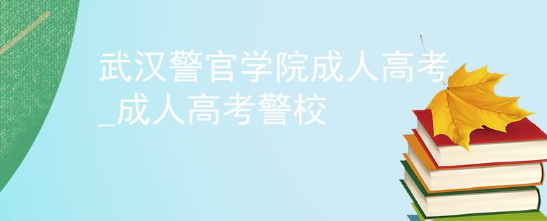武汉警官学院成人高考_成人高考警校
