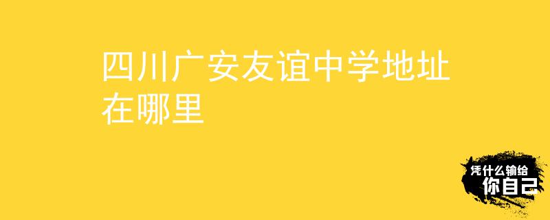 四川广安友谊中学地址在哪里