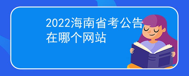 2022海南省考公告在哪个网站