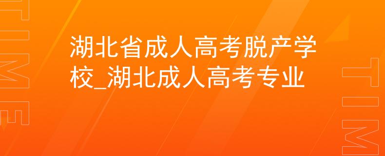 湖北省成人高考脱产学校_湖北成人高考专业