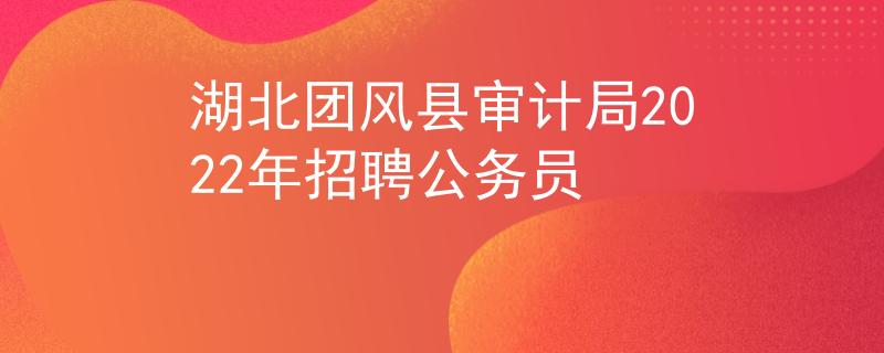 湖北团风县审计局2022年招聘公务员