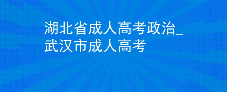 湖北省成人高考政治_武汉市成人高考