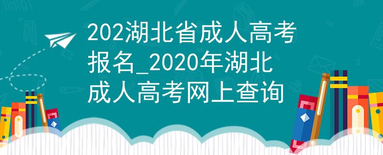 202湖北省成人高考报名_2020年湖北成人高考网上查询