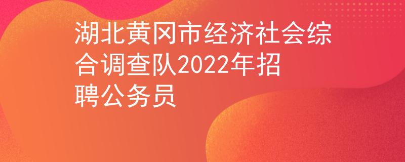 湖北黄冈市经济社会综合调查队2022年招聘公务员
