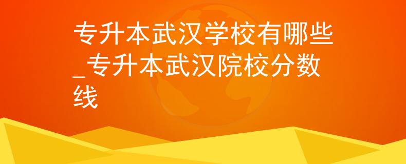 专升本武汉学校有哪些_专升本武汉院校分数线