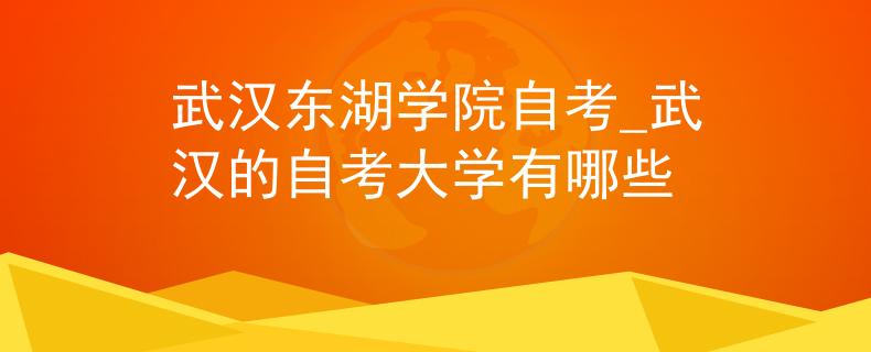 武汉东湖学院自考_武汉的自考大学有哪些