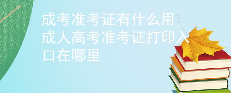 成考准考证有什么用_成人高考准考证打印入口在哪里