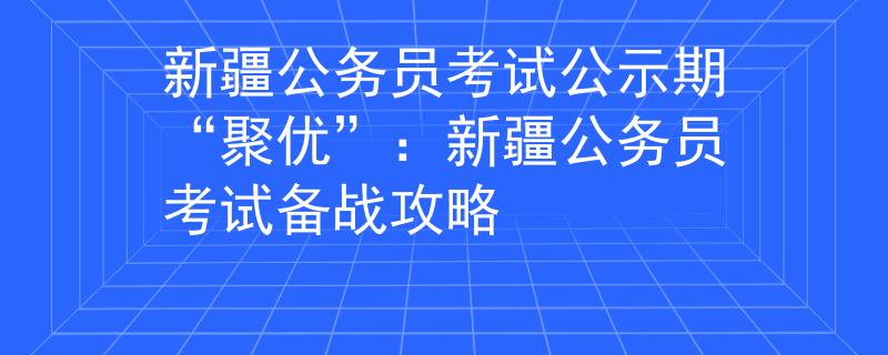新疆公务员考试公示期“聚优”：新疆公务员考试备战攻略
