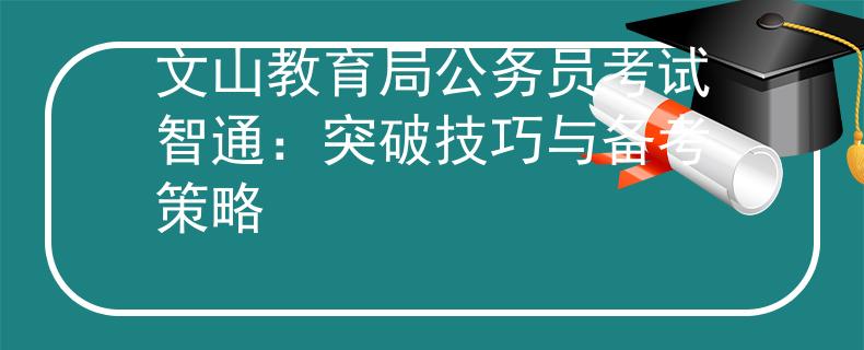 文山教育局公务员考试智通：突破技巧与备考策略